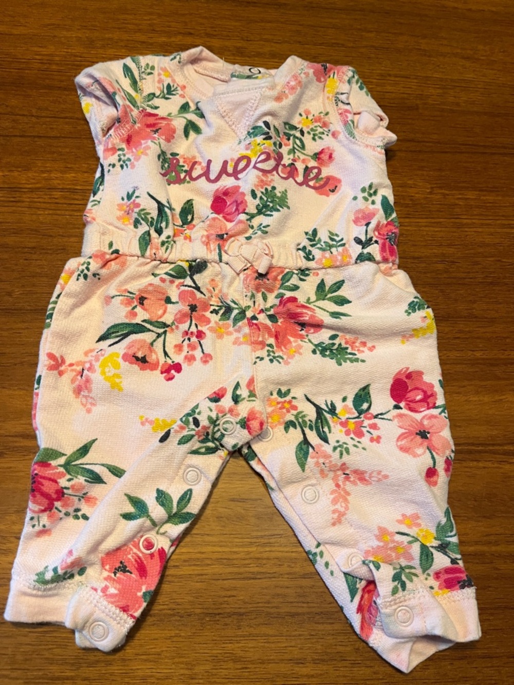 Carter's Pink Floral Short-Sleeve Romper